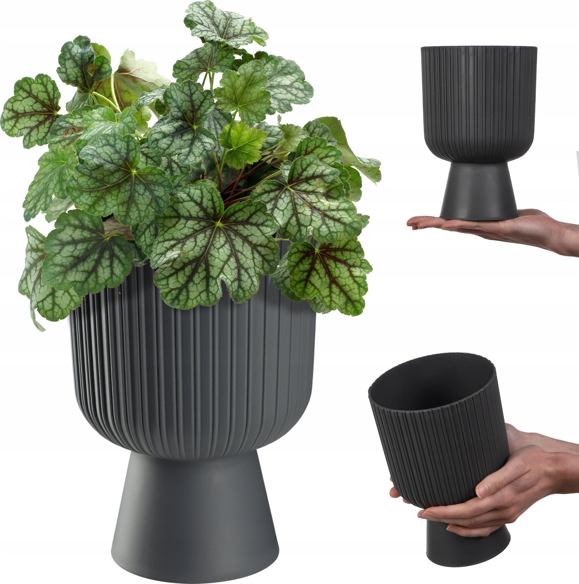 Kadax KADAX Doniczka Osłonka Donica Gazon 14cm Antracyt