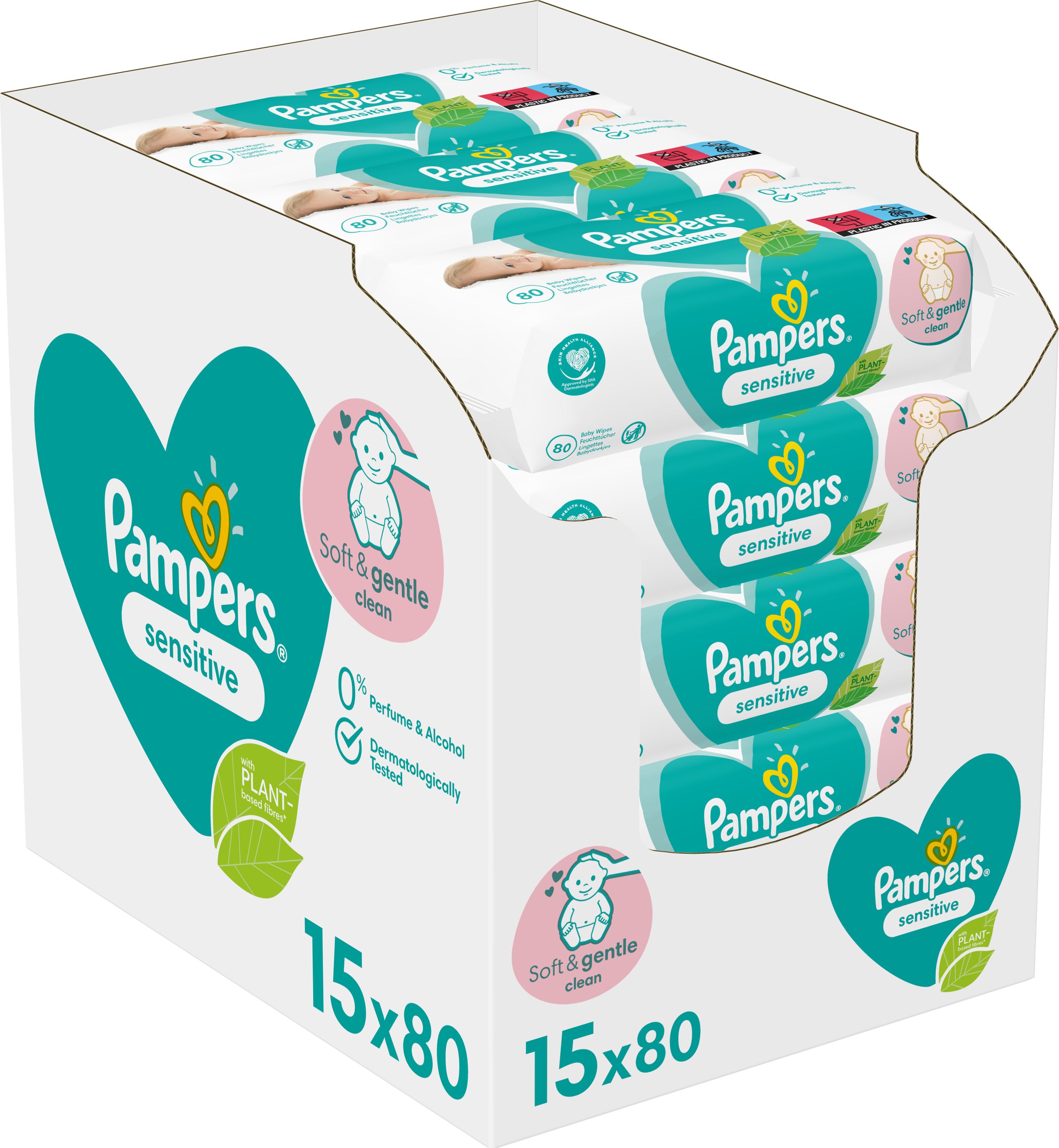 Pampers Chusteczki nawilżane Sensitive 15x80szt.
