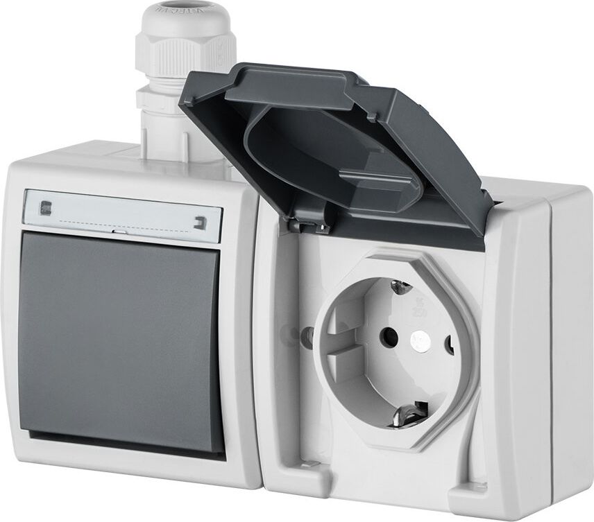 Elektro-Plast AQUANT Gniazdo 2x2P+Z schuko IP65 1245-65