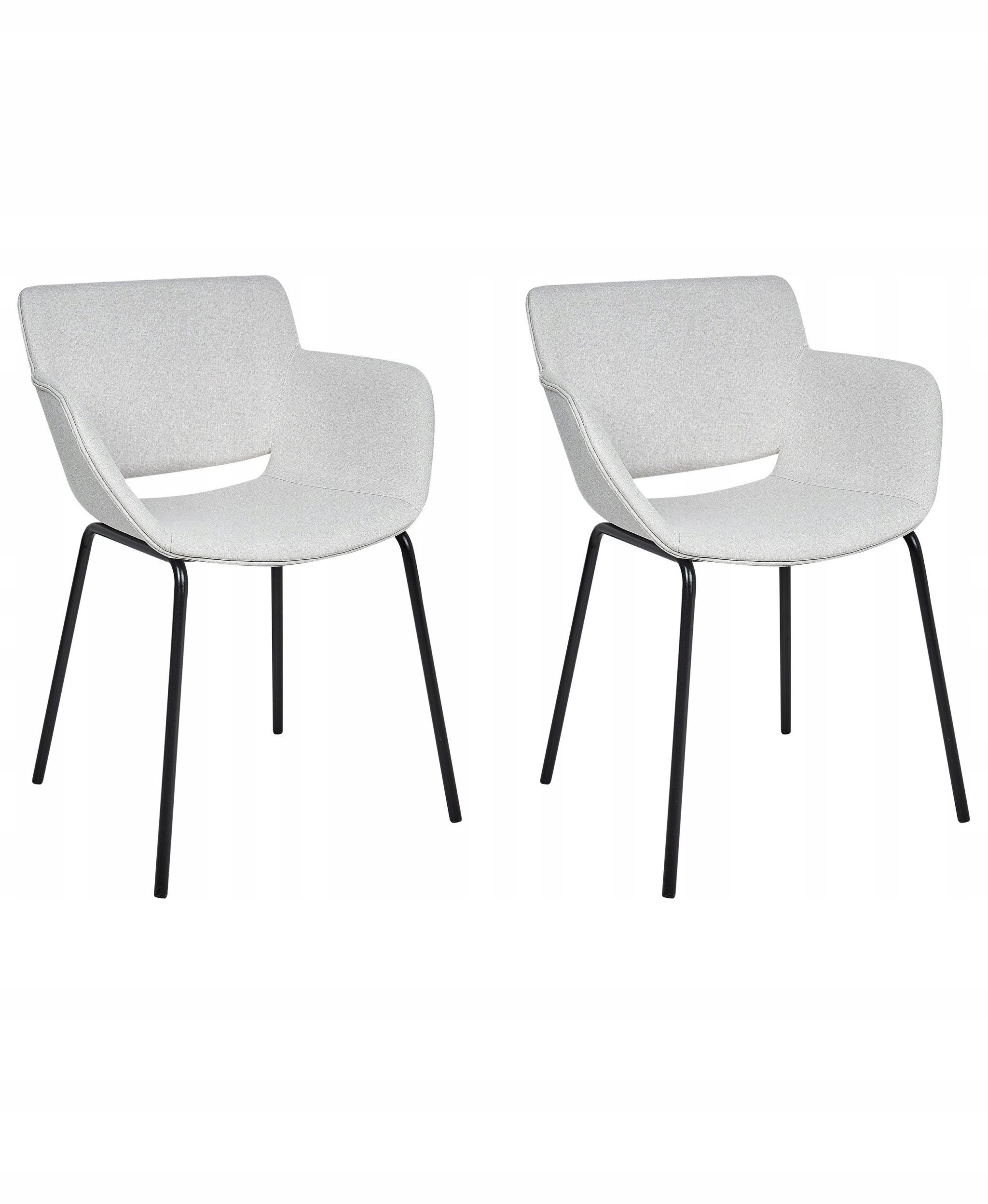 Beliani Zestaw 2 krzeseł do jadalni AXTEL Jasnoszary