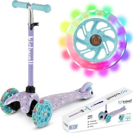 Hulajnoga balansowa trójkołowa Uno kotki świecące kółka