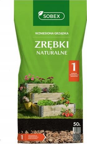 Sobex Zrębki naturalne do ogrodu wzniesiona grządka 50L