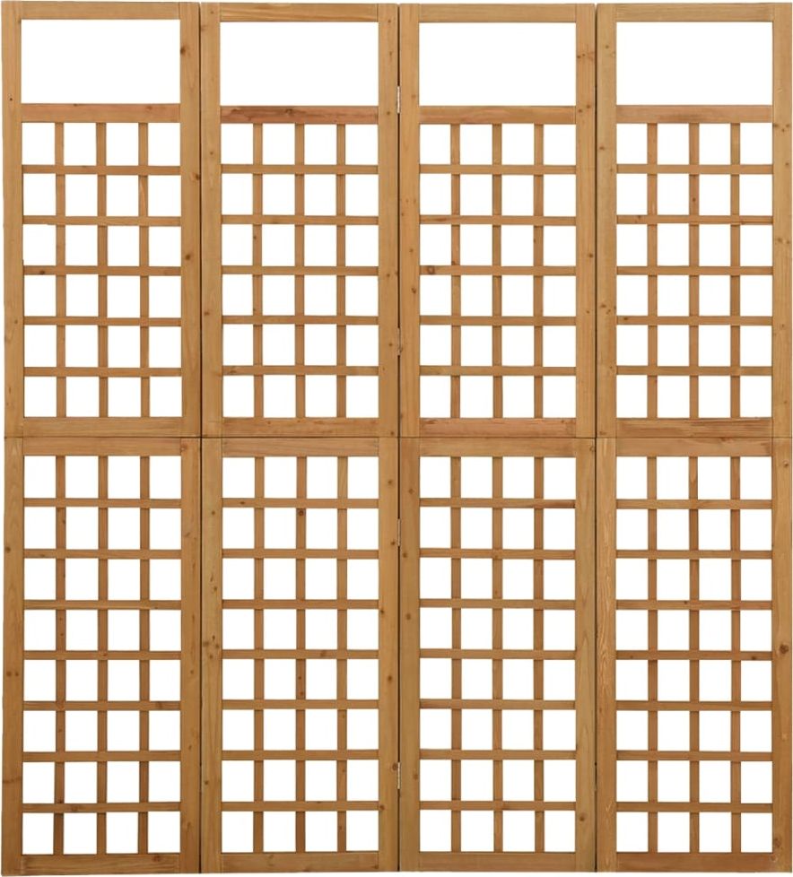 vidaXL Parawan pokojowy 4-panelowy/trejaż, drewno jodłowe, 161x180 cm