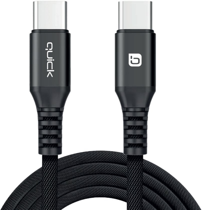 Kabel USB Quick USB-C - USB-C 1.5 m Czarny (4752168141267)