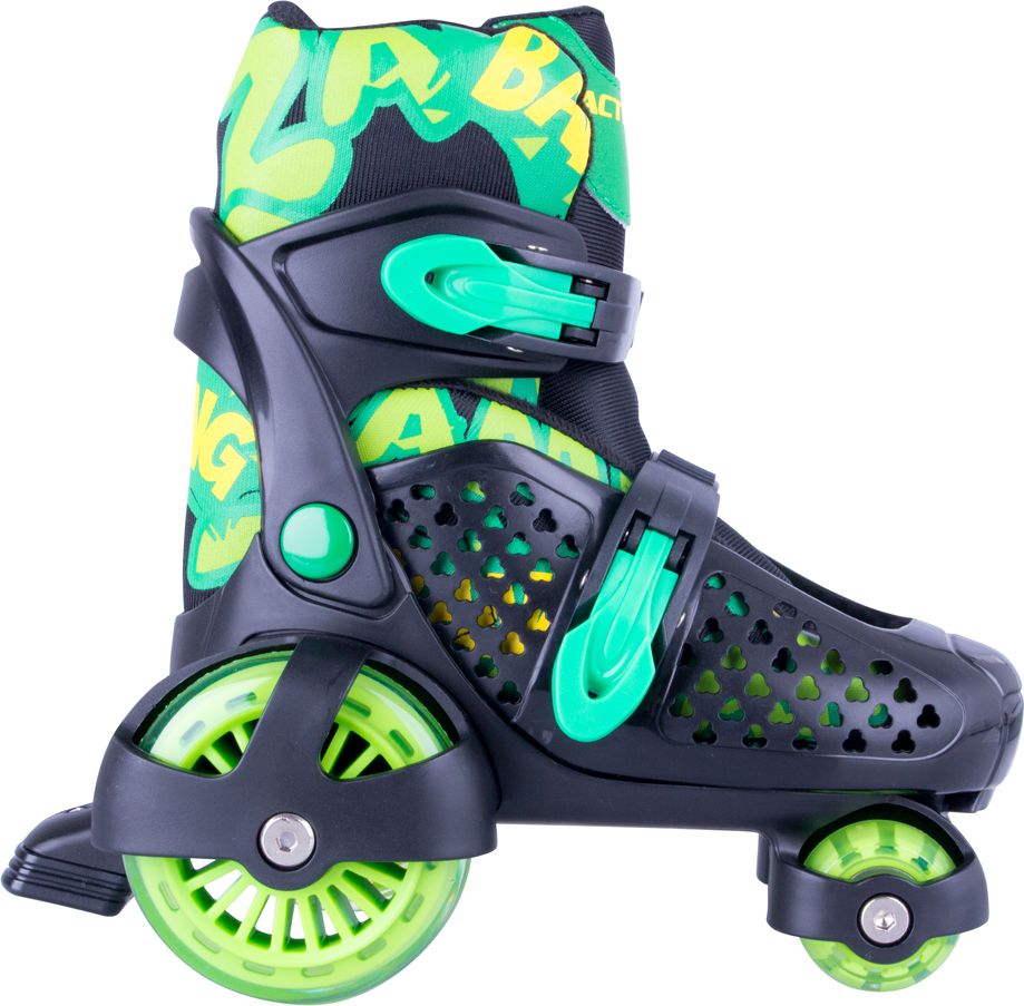 Action Zestaw wrotki, kask, ochraniacze, torba Darly Boy Zielono-czarny r. S 30-33 (13787-S-1)