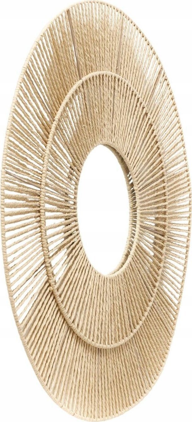 Dekoracyjne lustro w plecionej ramie MARAL, Ø 75 cm