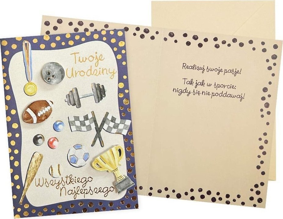 Karnet B6 Urodziny (męskie, sport)