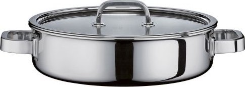Hurtel Niski garnek ze szklaną pokrywą, stal nierdzewna/szkło, śred. 28 x 7 cm, 4,0 l / Spring