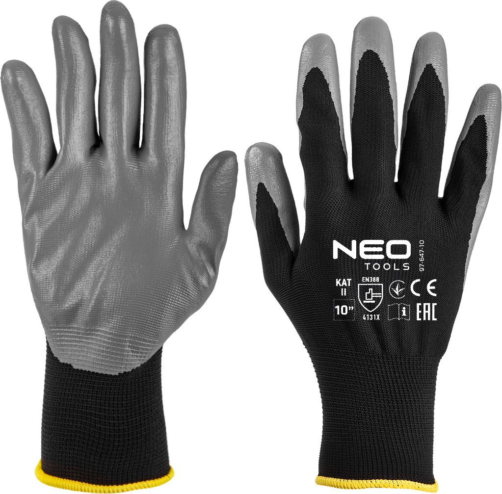 Neo Rękawice robocze, poliester pokryty ntrylemx, 4131X, rozmiar 10