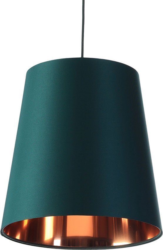 Lampa wisząca Lumes Zielona lampa wisząca stożek z wnętrzem rose gold - S403-Arva