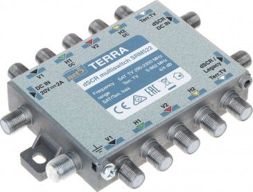 Terra MULTISWITCH PRZELOTOWY UNICABLE I/II SRM-522 5 WEJŚĆ / 5 WYJŚĆ + 2 WYJŚCIA UNICABLE TERRA