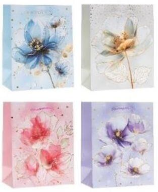 Torebka prezentowa 26x32x10cm Kwiaty MIX