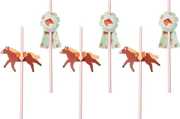 Słomki konie 19.5cm 6szt