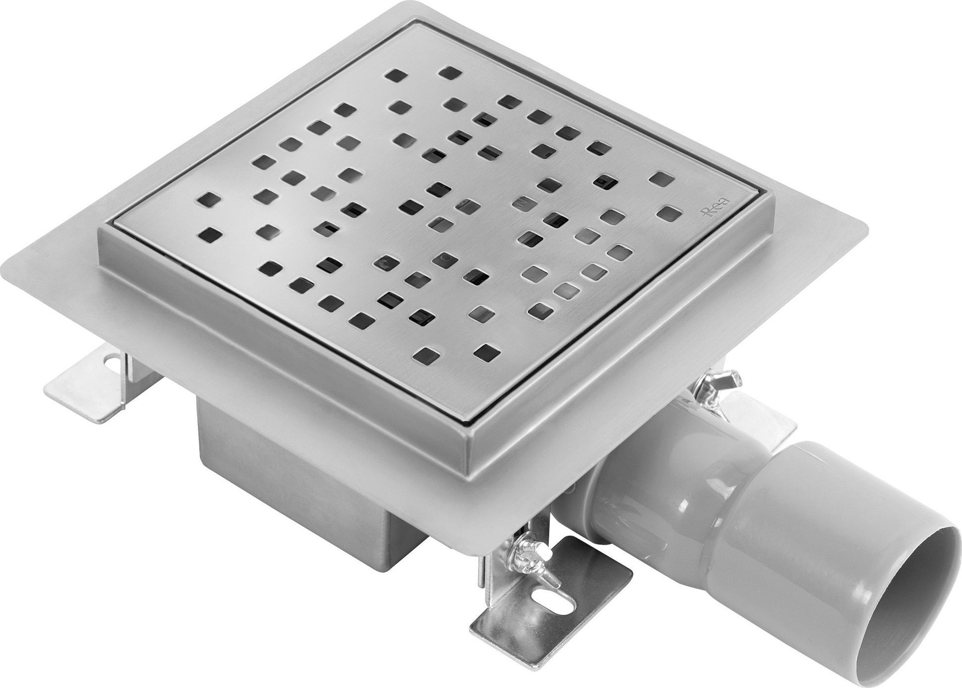 Rea Odpływ liniowy REA DOTS STAL SZCZOTKOWANA 15x15