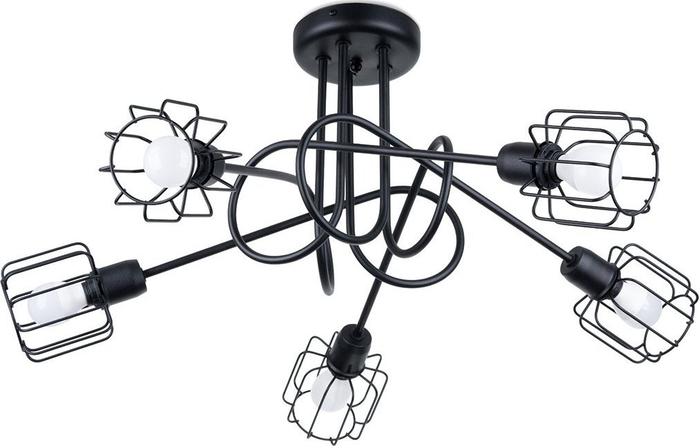 Lampa sufitowa Sollux Lighting Żyrandol Beluci 5S Czarny E14 40W Sollux Lighting