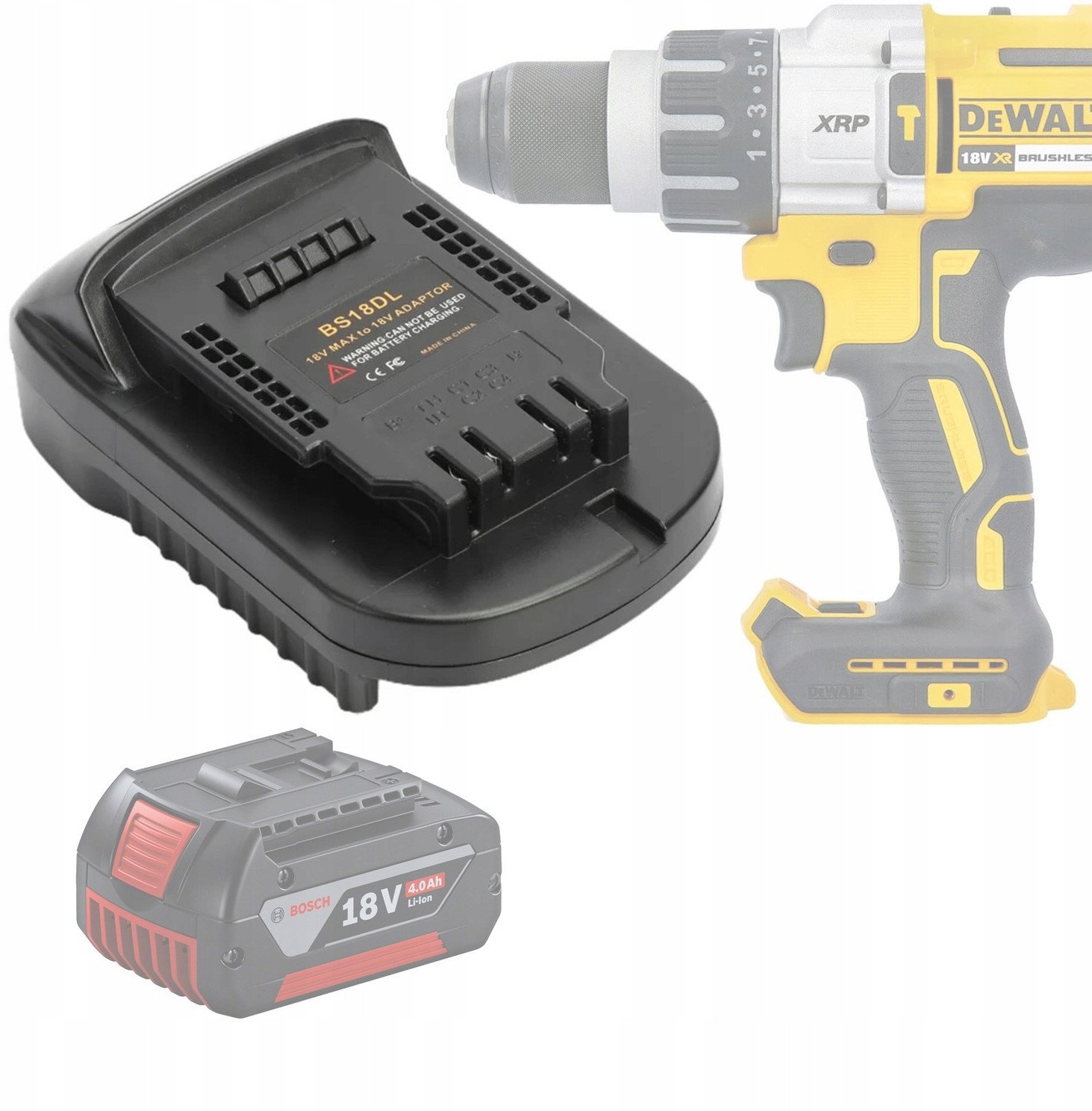 ADAPTER AKUMULATORA PRZEJSCIÓWKA KONWERTER BOSCH 18V DO NARZĘDZI DEWALT