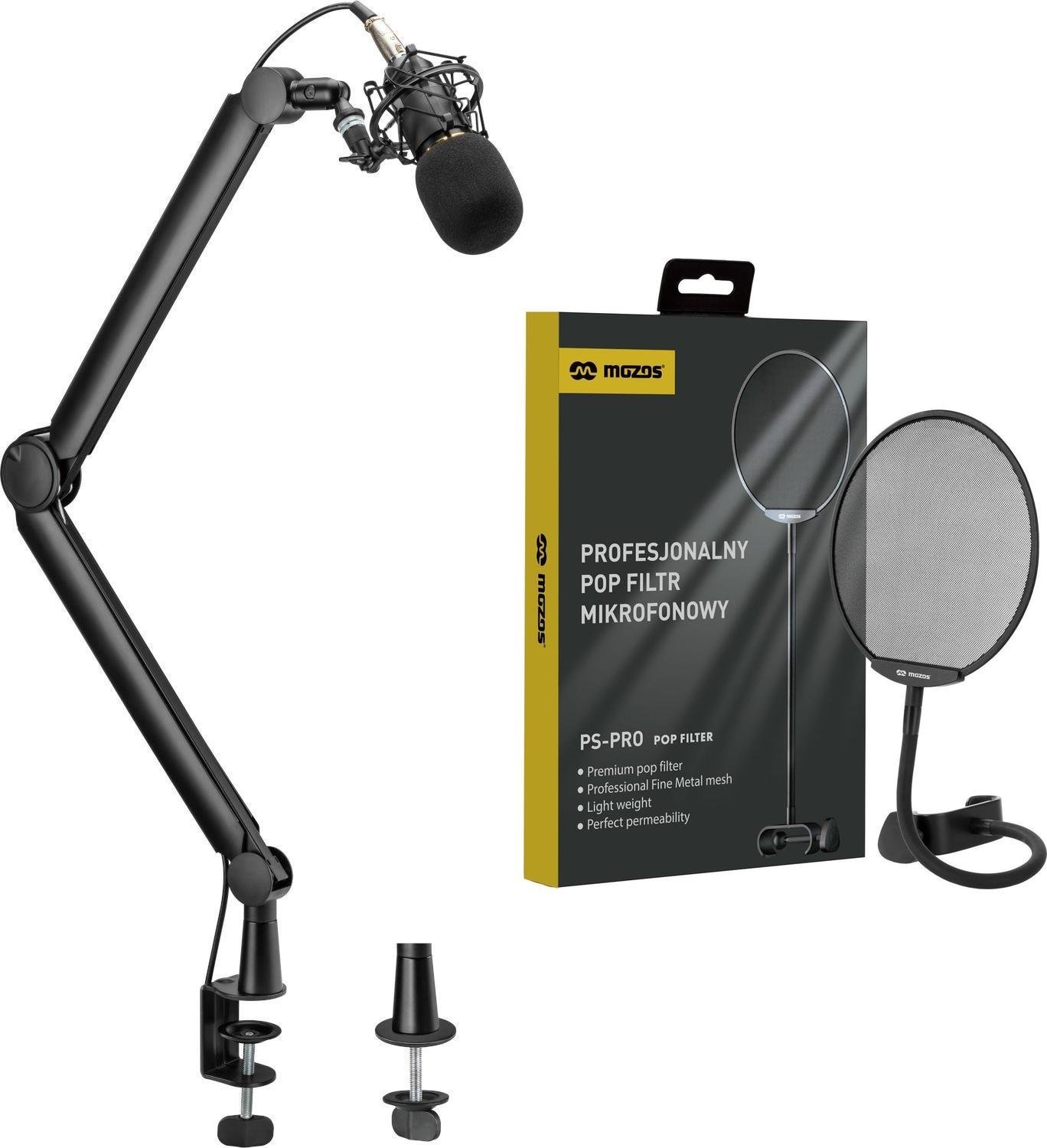 Mozos Mozos SB39 - Statyw Biurkowy Na Mikrofon + Popfiltr mikrofonowy PS-PRO