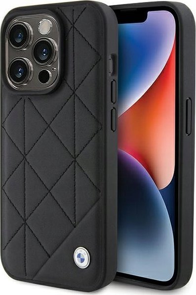 BMW Etui BMHCP15X22RQDK Apple iPhone 15 Pro Max Leather Quilted czarny/black