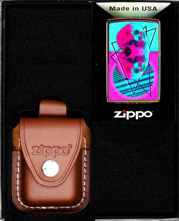 Zestaw ZIPPO Zapalniczka SKULL MIRRORED Prezentowy No2