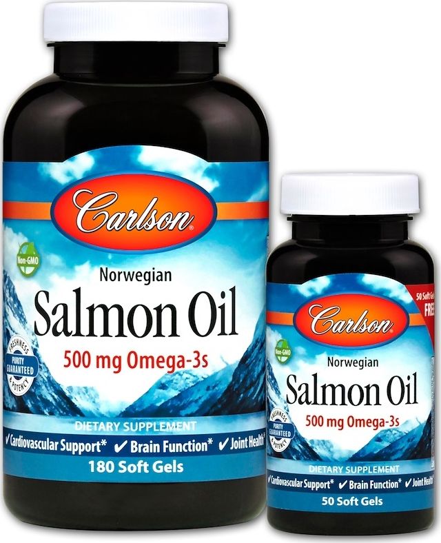 Carlson Labs Carlson Labs - Olej z Łososia Norweskiego, 180 + 50 kapsułek miękkich