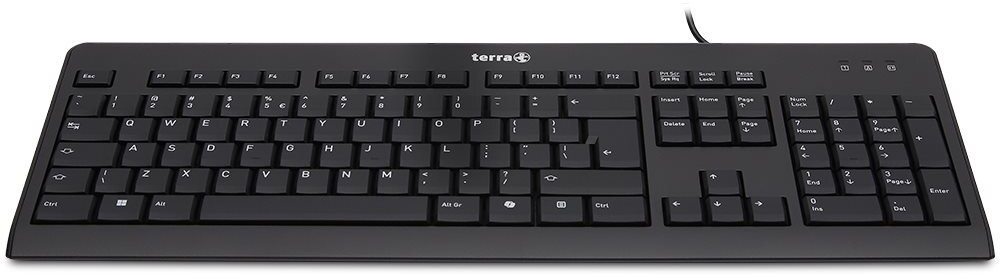 Klawiatura Wortmann AG TERRA Keyboard 1500 Corded [US/EU] USB black Copilot QWERTY, 105 klawiszy, przewodowy, 1,80m