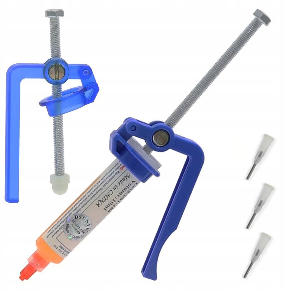 WYCISKACZ POPYCHACZ TŁOK DOZUJĄCY DO TOPNIKA SOLDERMASKI 3x IGŁA DOZOWNICZA