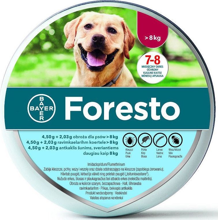 Bayer Obroża dla psów I kotów od 8kg FORESTO 70cm - SAN000036