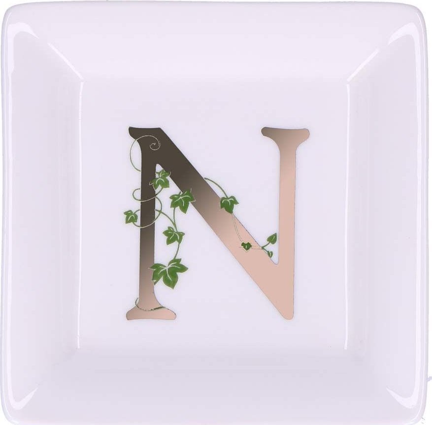 NPC Polska La Porcellana Bianca Talerzyk kwadratowy 10 cm litera N