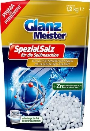 GlanzMeister Skompresowana sól do zmywarki GlanzMeister +Zn 1,2 kg uniwersalny