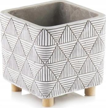 Polnix Doniczka betonowa na nóżkach etno 15 cm szara