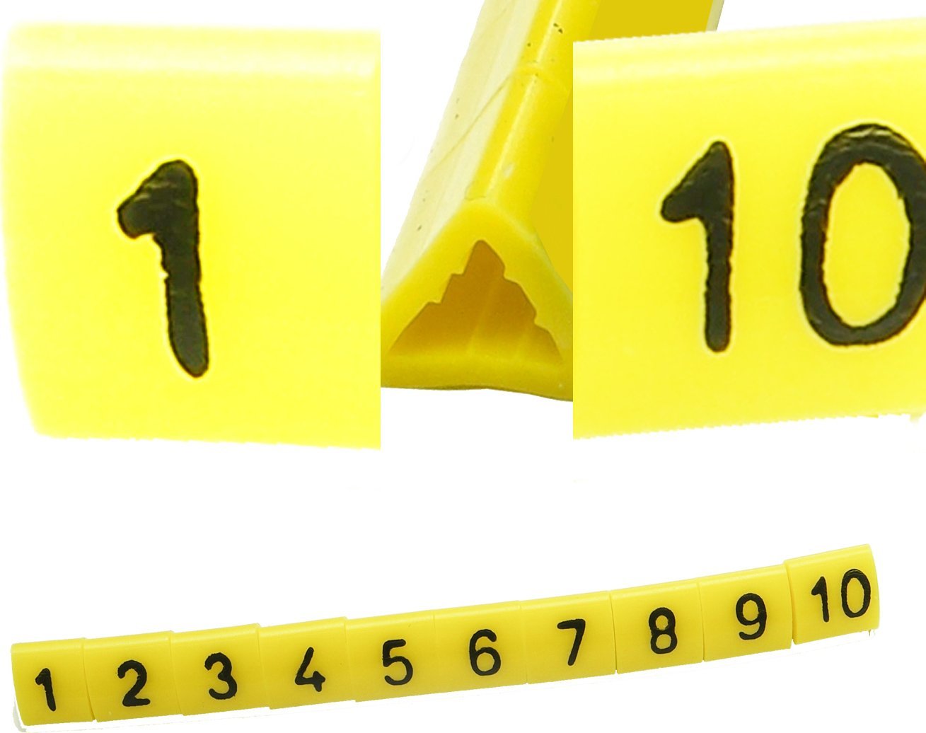 Ergom Oznacznik przewodów OZ-1 1-10 żółte 100szt