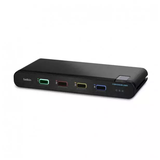 Belkin F1DN104KVM-UNN4 (4-Port Single Head DP/HDMI to DP/HDMI Video Secure Desktop KVM Switch No CAC PP40)