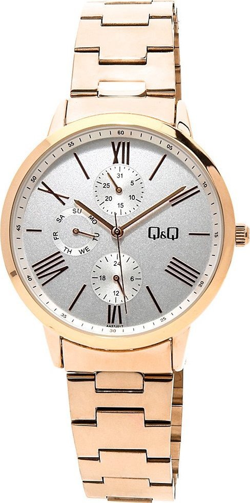 Zegarek QQ Zegarek męski QQ AA37-017 różowe złoto