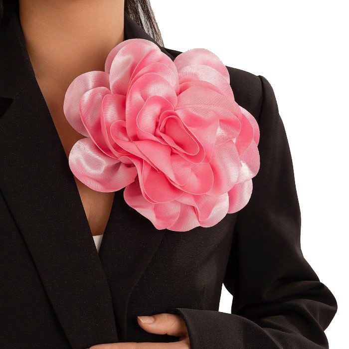 RÓŻOWY kwiat piwonia broszka do sukienki swetra płaszcza marynarki gustowna