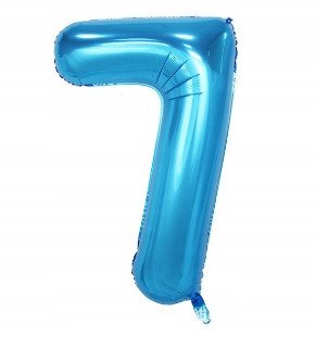 Balon Foliowy Na Hel CYFRA - 7 kolor NIEBIESKI - 80CM