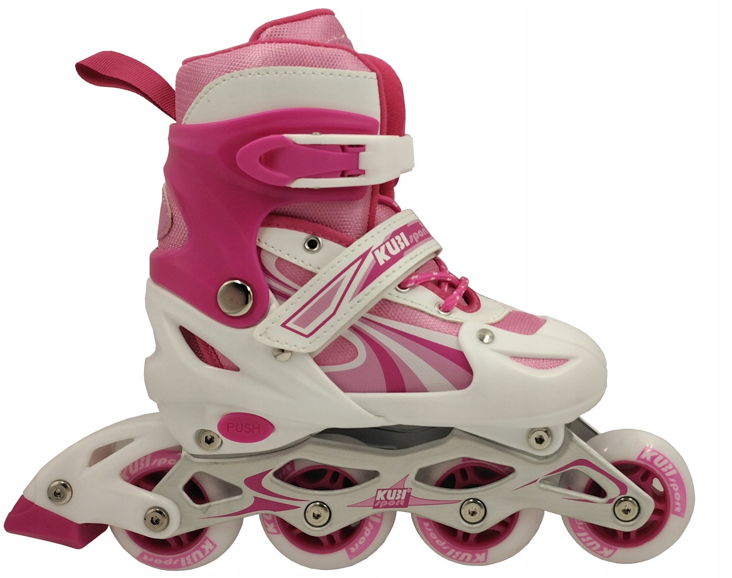 Rolki dla Dzieci Dziecięce Regulowane Różowe Solidne KUBISPORT r. 31-34