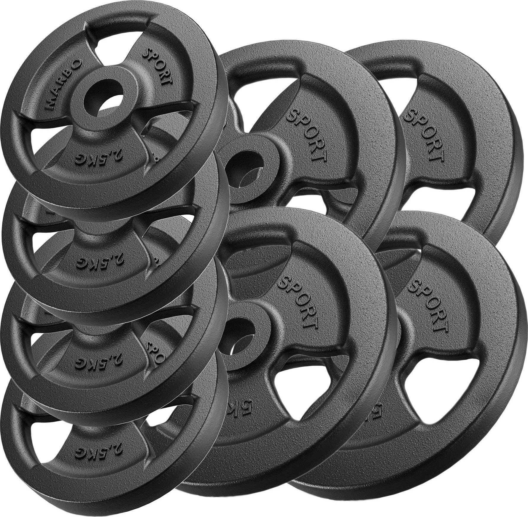 Zestaw obciążeń żeliwnych kierownica 30 kg / 4 x 5 kg + 4 x 2,5 kg - Marbo Sport