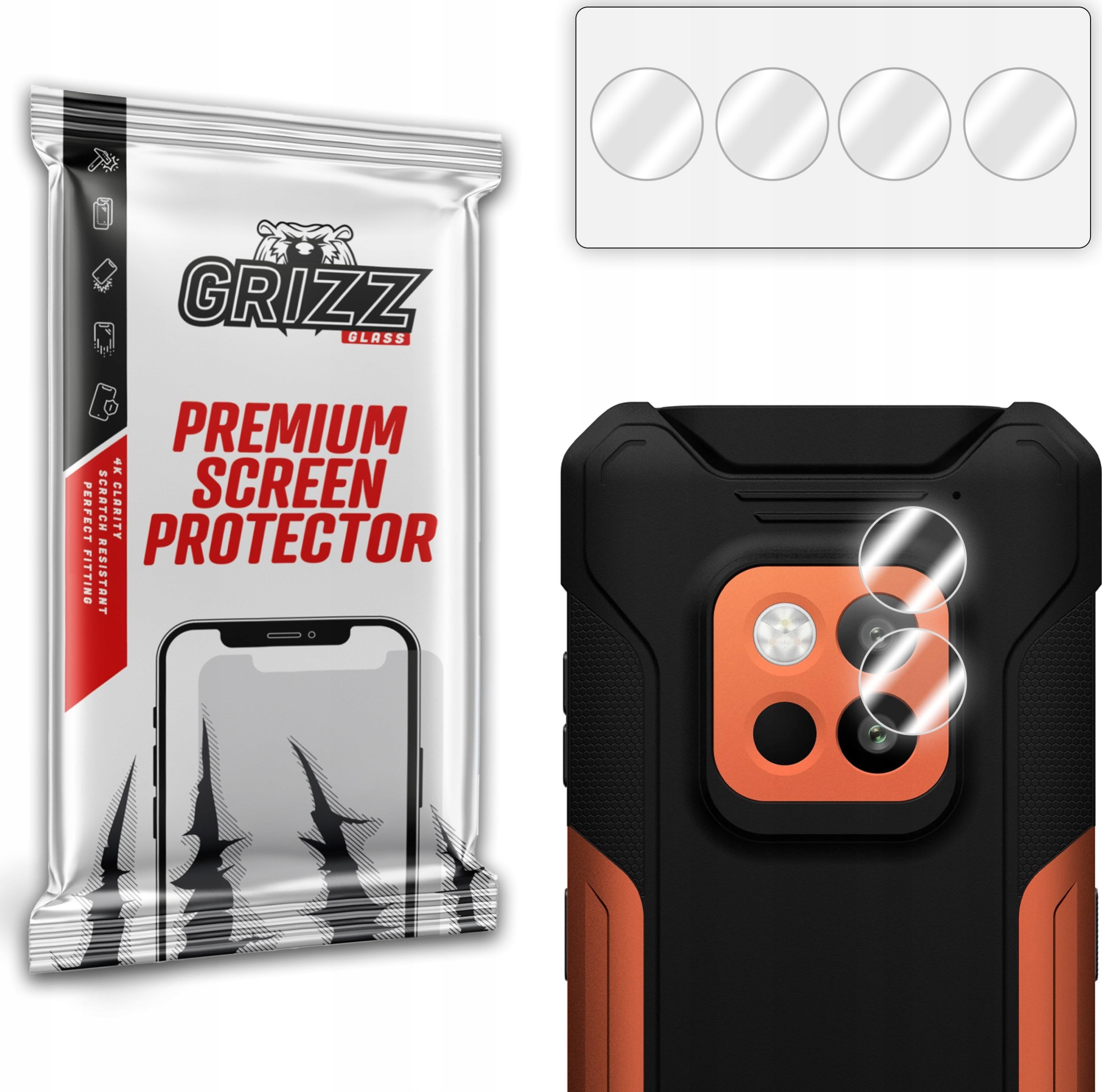 Szkło na aparat GrizzGlass HybridGlass Camera do Hammer Construction 2 5G [2 PACK]