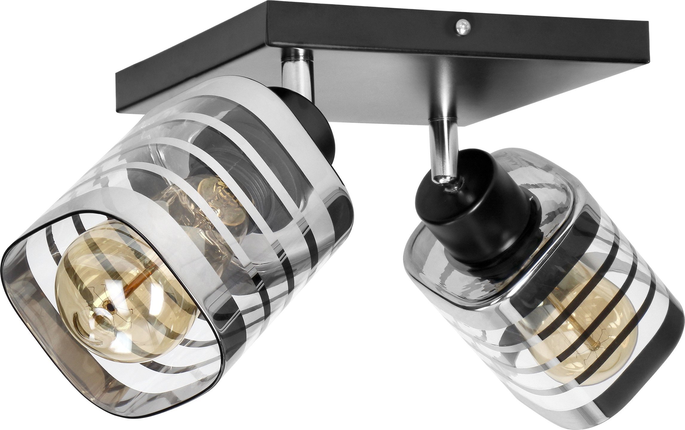 Lampa sufitowa Orno SIENA 2P E27, oprawa ścienno-sufitowa, max. 2x60W, czarna, podstawa kwadrat