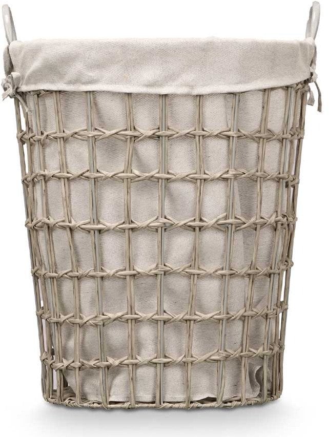 Kosz na pranie z materiałowym wkładem i uchwytami, 58 cm