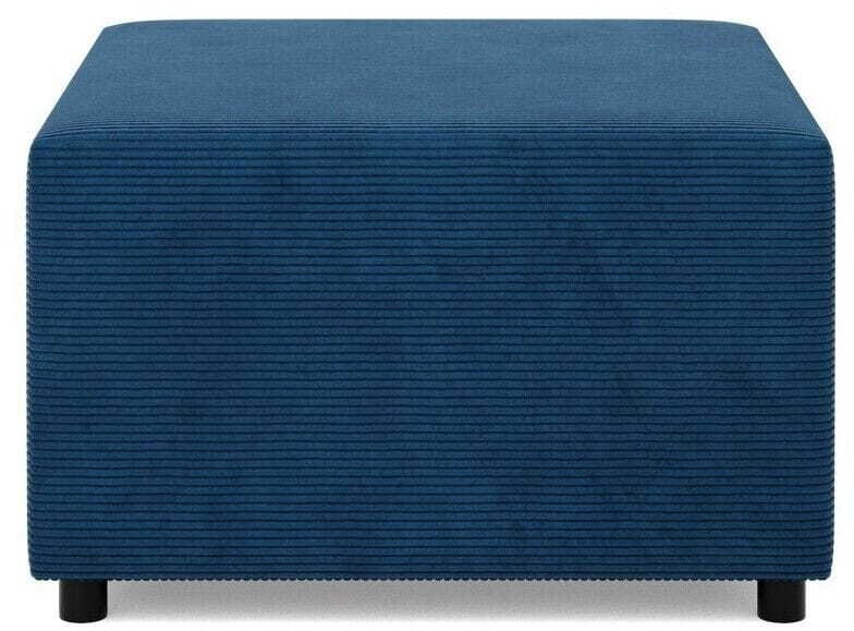 Pufa do salonu, podnóżek, BLOM, sztruks, 71x71x40 cm, granatowy