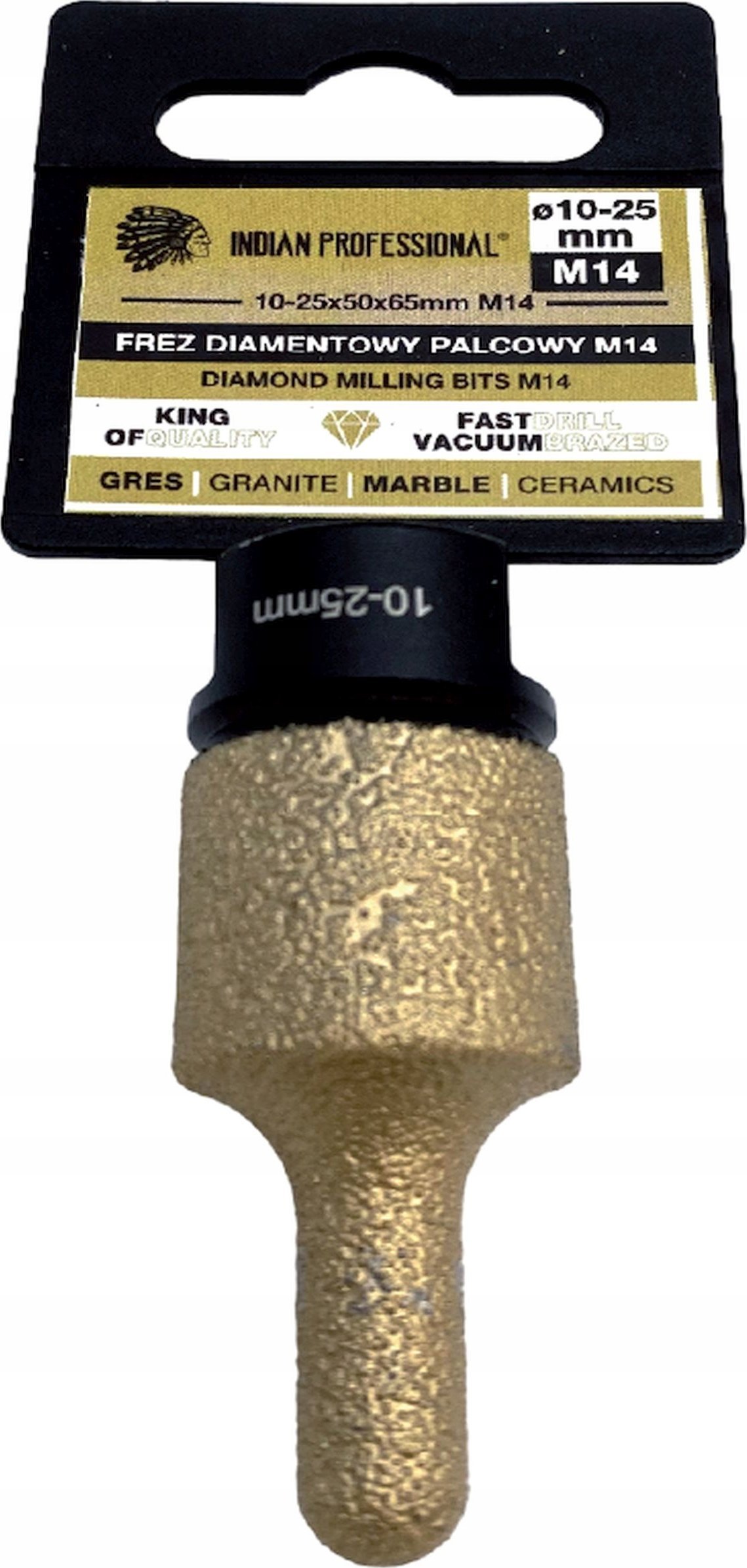 INDIAN PROFESSIONAL FREZ DIAMENTOWY PALCOWY M14 10-25mm /INDIAN PROFESSIONAL