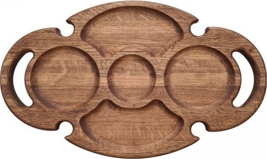 Stoliczek składany piknikowy do wina i przekąsek nr3 - ciemny dąb