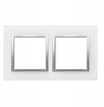 DRN2/69 Simon 54 Nature Ramka 2-krotna szklana, Srebrna Perła DRN2/69