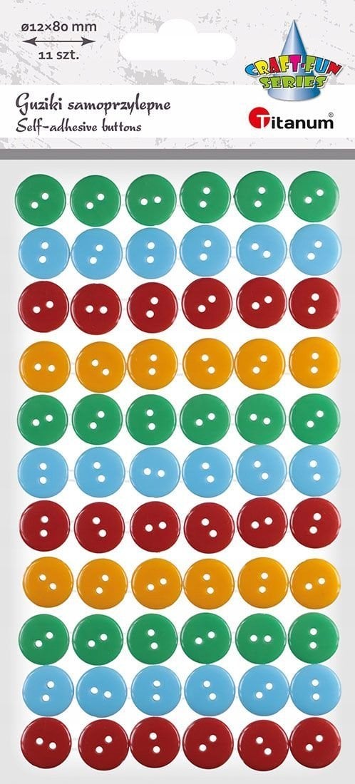 Party Deco Guziki plastikowe samoprzylepne 66szt