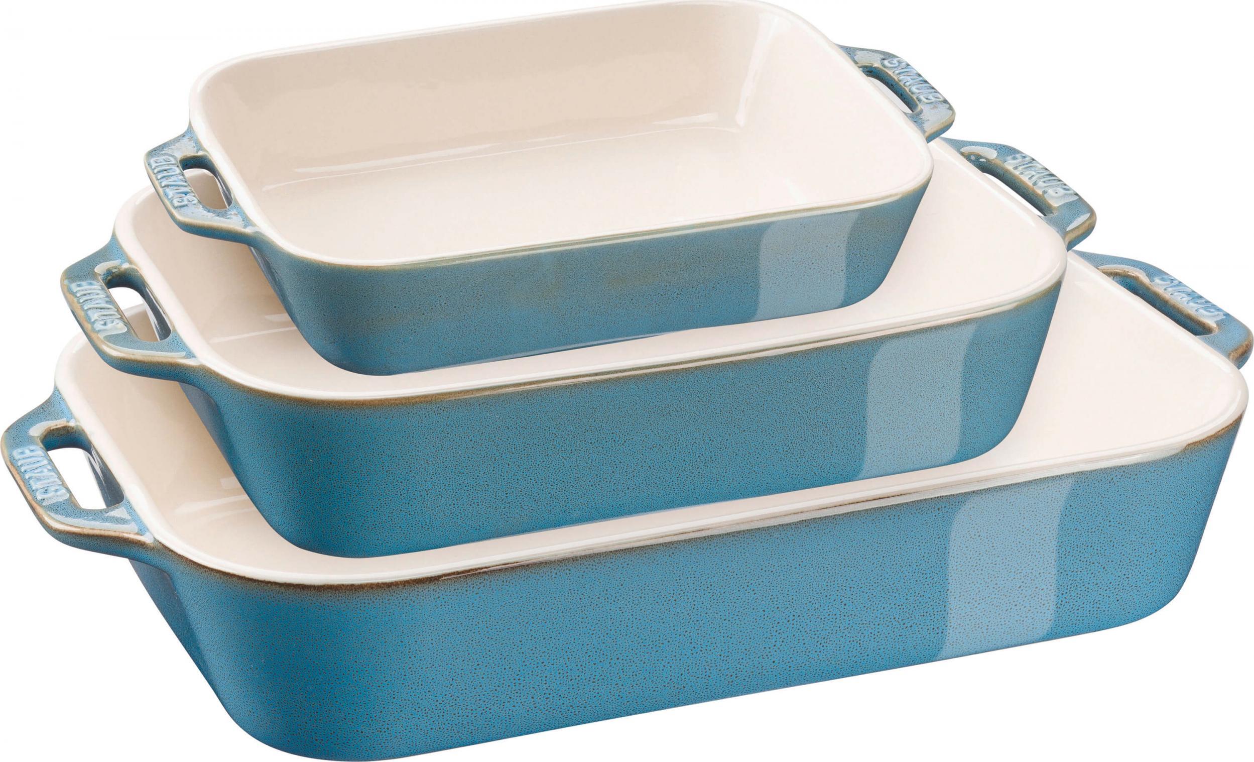 STAUB Zestaw 3 prostokątnych półmisków ceramicznych Staub