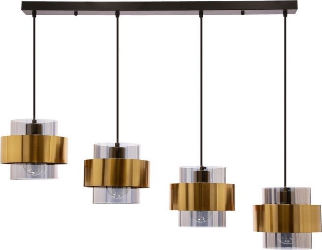 Lampa wisząca Candellux SPIEGA WISZĄCA CZARNY MOSIĘŻNY E27 KLOSZ BEZBARWNY