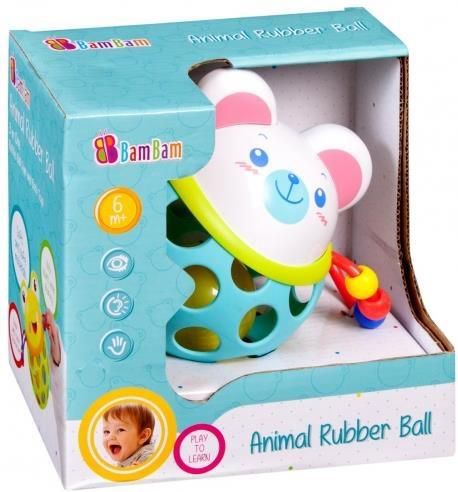 BamBam Kula gumowa z grzechotką miś BAM BAM - 254575