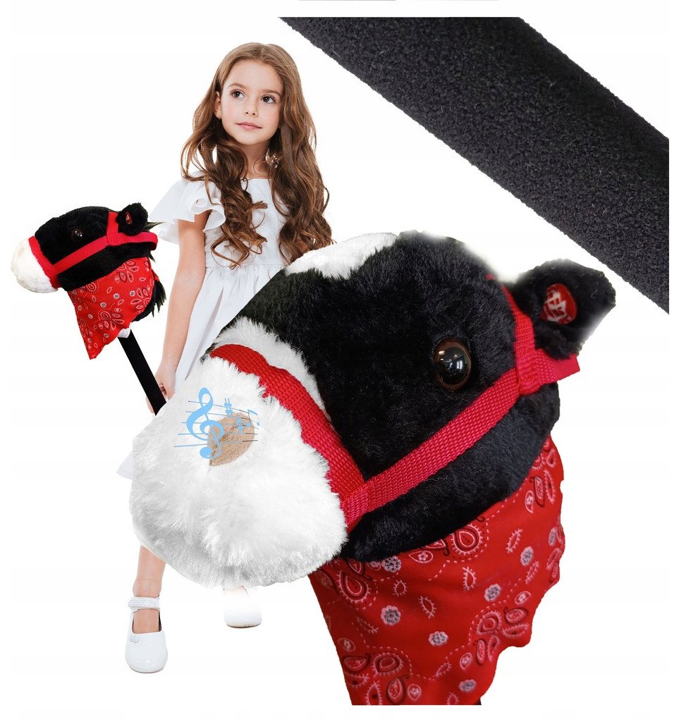 Hobby Horse miękka głowa konia koń na kiju rży 68 cm dźwięki galopu plusz
