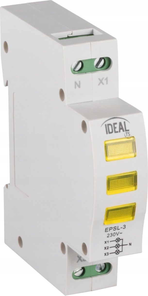 Kanlux Wskaźnik obecności napięcia na szynę TH35 KLI-3Y żółty 32895